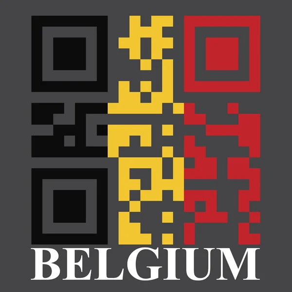 Bélgica Bandera del código QR — Vector de stock