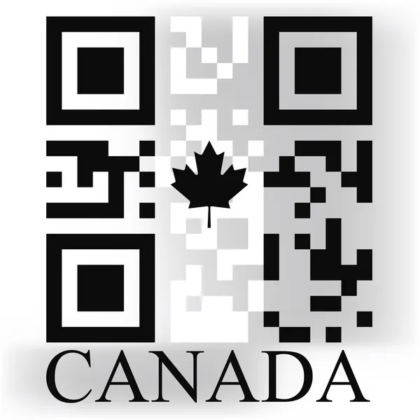 Kanada qr kod flagga — Stock vektor