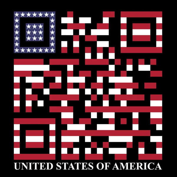 Kode QR USA - Stok Vektor