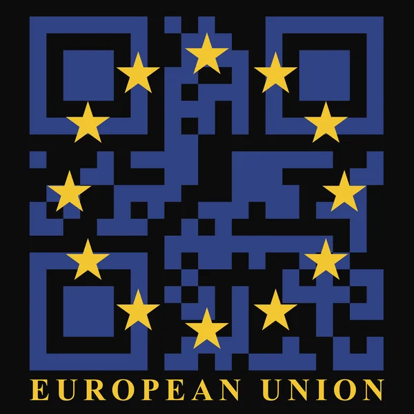 EU QR code flag — Stock Vector