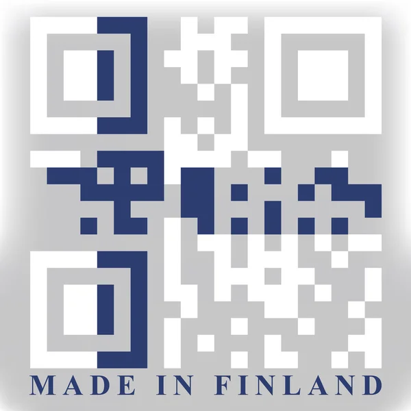 Tanda kode QR Finlandia - Stok Vektor