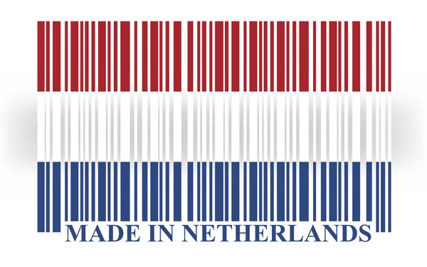 Países Bajos código de barras bandera — Vector de stock