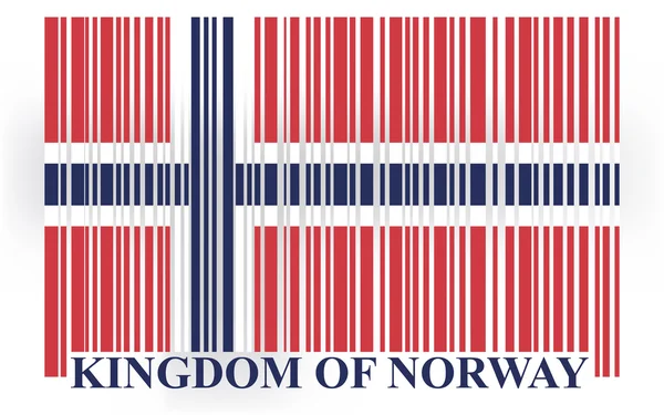 Bendera barcode Norwegia - Stok Vektor