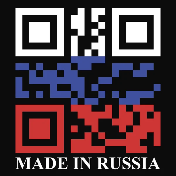 Rússia QR code flag —  Vetores de Stock