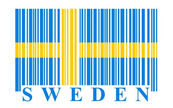 Suède code à barres drapeau — Image vectorielle