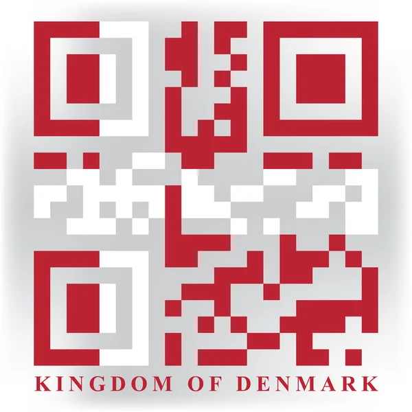 Dinamarca Bandera del código QR — Archivo Imágenes Vectoriales