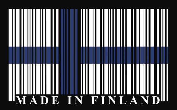 Finlandia código de barras bandera — Vector de stock