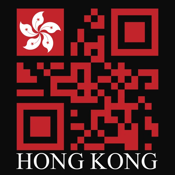 Flaga kod QR dla Hongkongu — Wektor stockowy