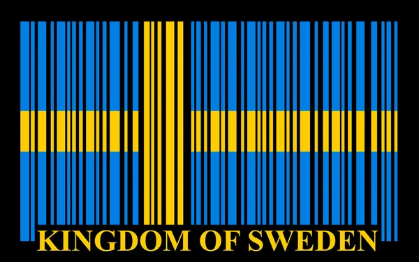 Bendera barcode Swedia - Stok Vektor