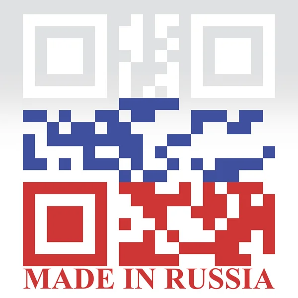 Rusia QR cod steag — Vector de stoc