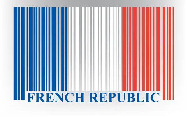 French barcode flag, vector — Stock Vector