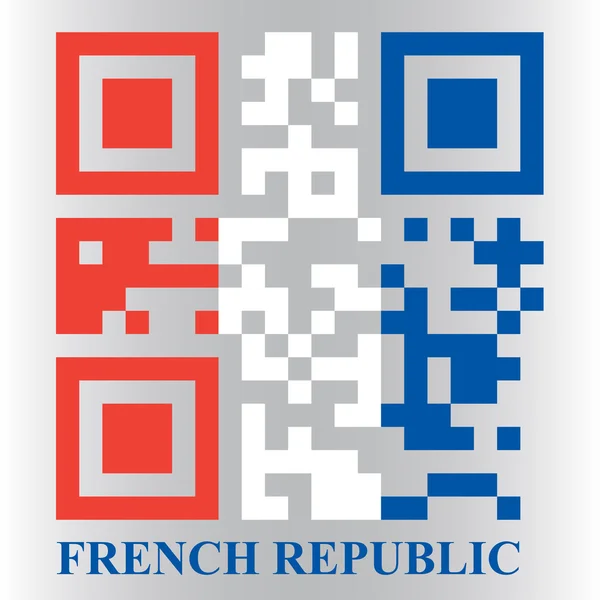 Drapeau français QR code — Image vectorielle