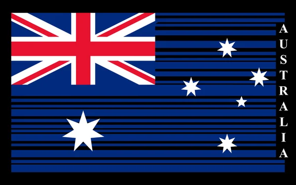 Bandera de código de barras Australia — Vector de stock