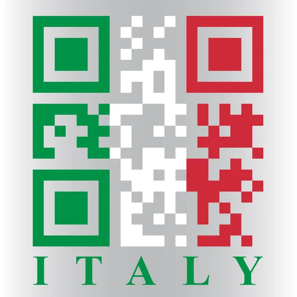 Italian QR code flag — Stock Vector