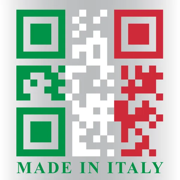 Italian QR code flag, vector — Stock Vector