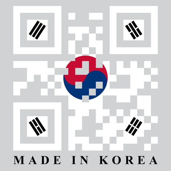 Korean QR code flag — Stock Vector