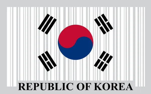 Korean barcode flag — Stock Vector