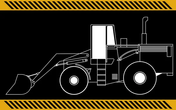 Costruzione escavatore caricatore — Vettoriale Stock