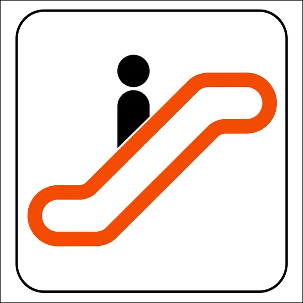 Yürüyen merdiven bilgi sinyali — Stok Vektör
