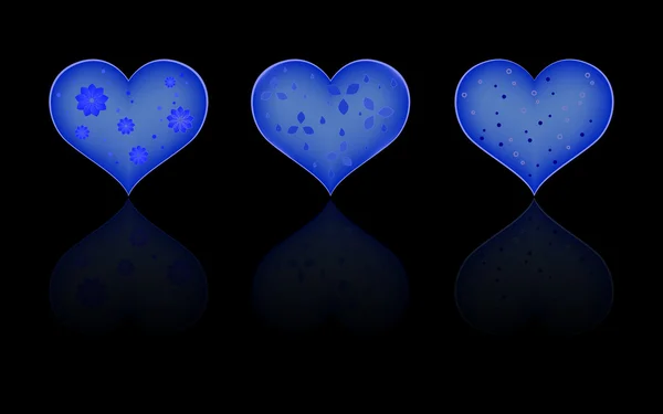 Corazones azules — Vector de stock