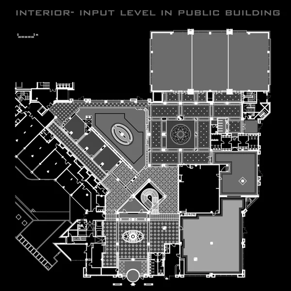 Niveau d'apport d'ions dans les bâtiments publics — Image vectorielle