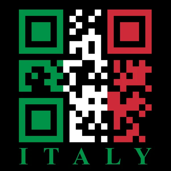 Italian QR code flag — Stock Vector