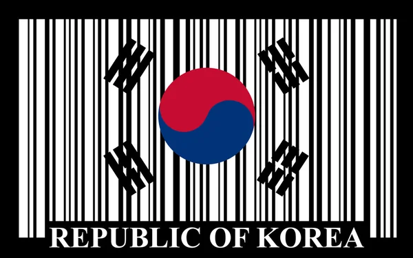 Korean barcode flag — Stock Vector