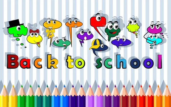 Back to school, bubble characters — Stock Vector