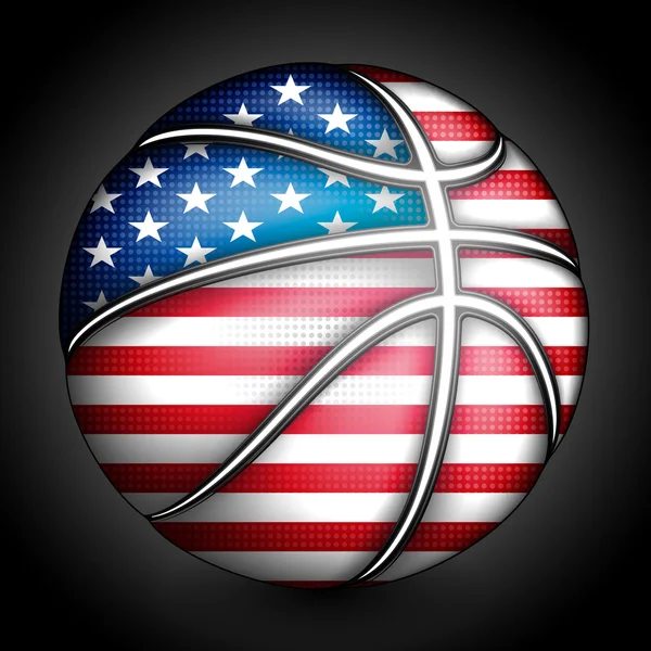 Balle de basket USA — Image vectorielle