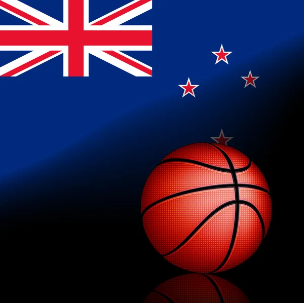 Nueva Zelanda pelota de cesta — Vector de stock