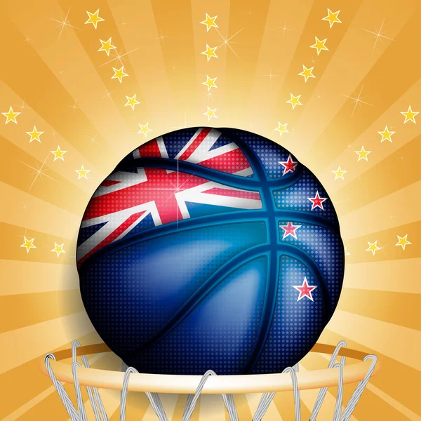 New Zealand basket ball — Stock Vector