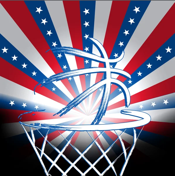 Balle de basket USA — Image vectorielle