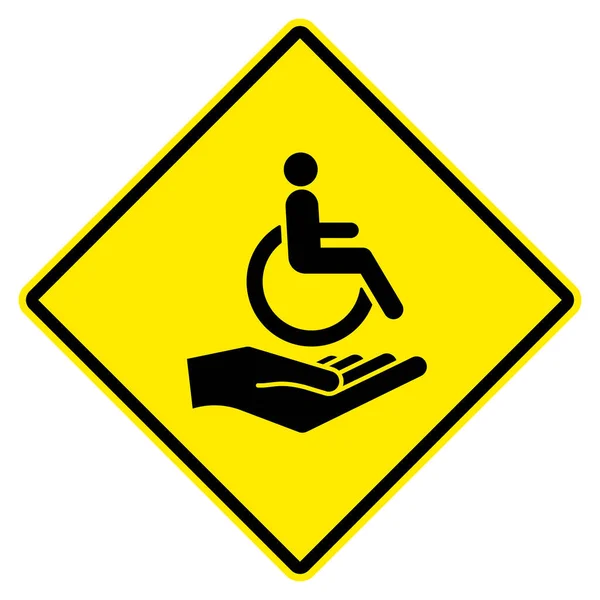 Osoba Niepełnosprawna Wózku Inwalidzkim Pomocną Dłonią Pacjent Niepełnosprawny Wektor Niepełnosprawnej — Wektor stockowy