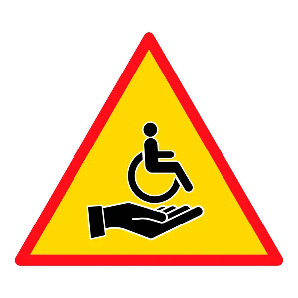 Disability Person Wheelchair Helper Hand Handicapped Patient Disabled Icon Vector Stock Illustration