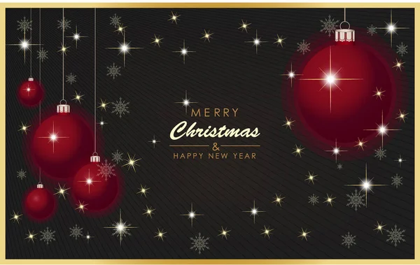 Merry Christmas Happy New Year Gift Card Background Golden Christmas — Stockový vektor