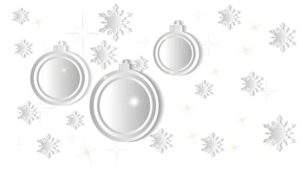 Різдвяні Векторні Ілюстрації Сніжинками Зірками Прикрасами — стоковий вектор