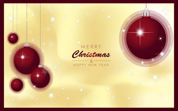 Merry Christmas Happy New Year Gift Card Background Golden Christmas — Stockový vektor