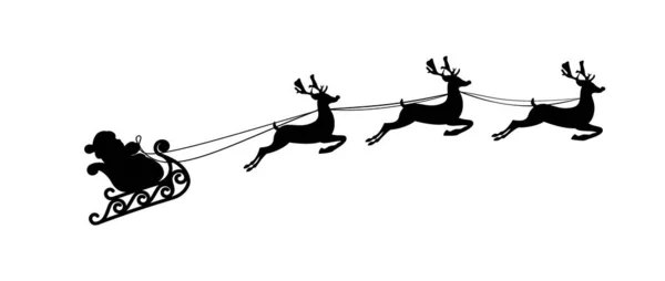 Santa Claus Sleigh Reindeer Isolated White Background Beautiful Element Christmas 免版税图库插图