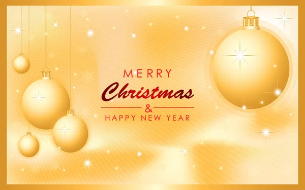 Merry Christmas Happy New Year Gift Card Background Golden Christmas — Stockový vektor