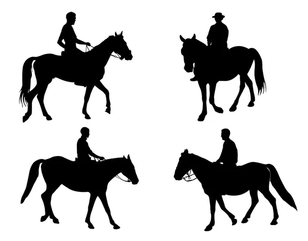 Ruiters silhouetten — Stockvector