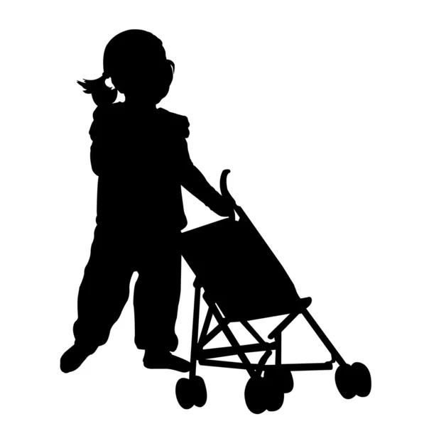 Toddler bawią wózek zabawka — Wektor stockowy