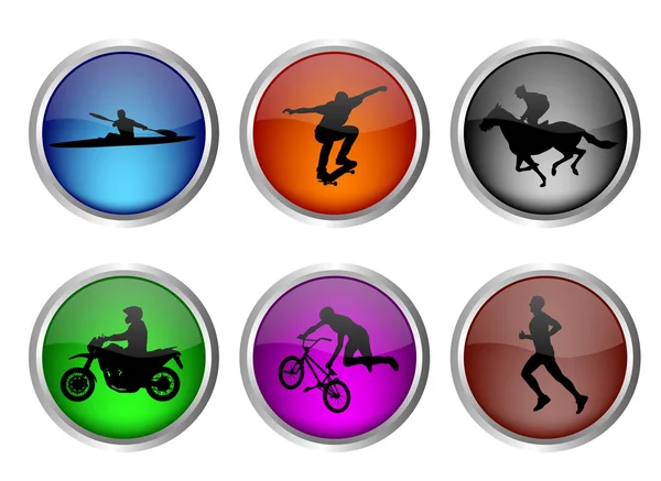 Блестящие спортивные кнопки — стоковый вектор