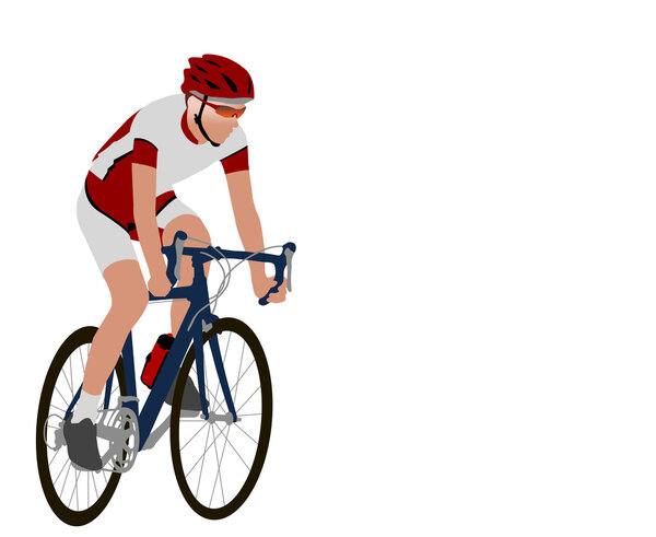 Racing bicyclist illustration