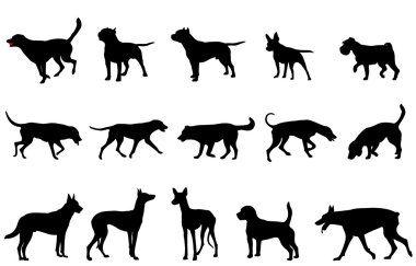 köpek toplama silhouettes