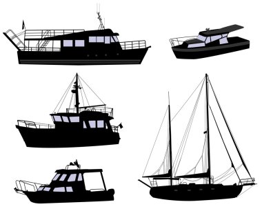tekneler silhouettes