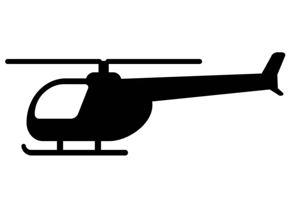 Helikopter Monochroom Icoon Eenvoudig Plat Ontwerp Vector — Stockvector