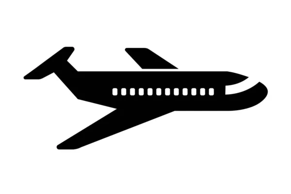 Uçak Simgesi Basit Düz Tasarım Vektör — Stok Vektör