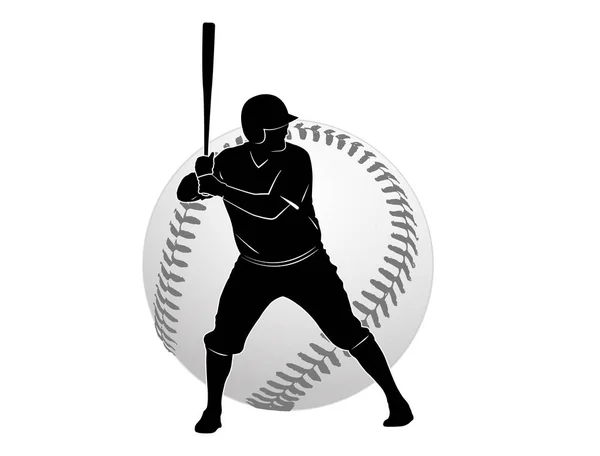 Baseballspieler Silhouette Vektor — Stockvektor