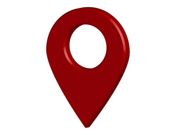 Pin Puntero Mapa Rojo Icono Aislado Blanco Vector — Vector de stock