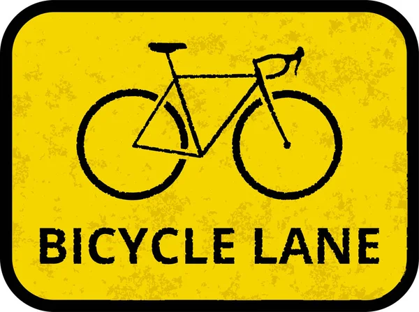 Bicycle Lane Rustic Traffic Sign Vector — Stock Vector